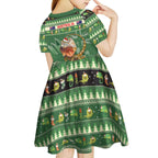 Aussie Frilled Lizard Kid Short Sleeve Dress Merry Christmas
