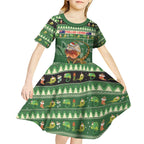Aussie Frilled Lizard Kid Short Sleeve Dress Merry Christmas