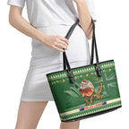 Aussie Frilled Lizard Leather Tote Bag Merry Christmas