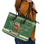 Aussie Frilled Lizard Leather Tote Bag Merry Christmas