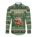Aussie Frilled Lizard Long Sleeve Button Shirt Merry Christmas
