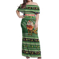 Aussie Frilled Lizard Off Shoulder Maxi Dress Merry Christmas