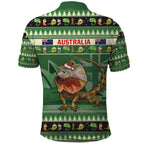 Aussie Frilled Lizard Polo Shirt Merry Christmas