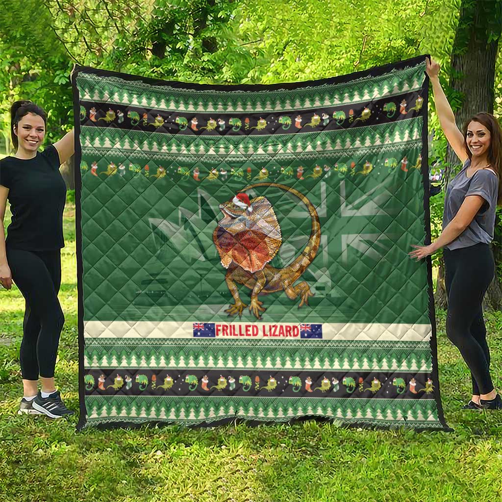 Aussie Frilled Lizard Quilt Merry Christmas