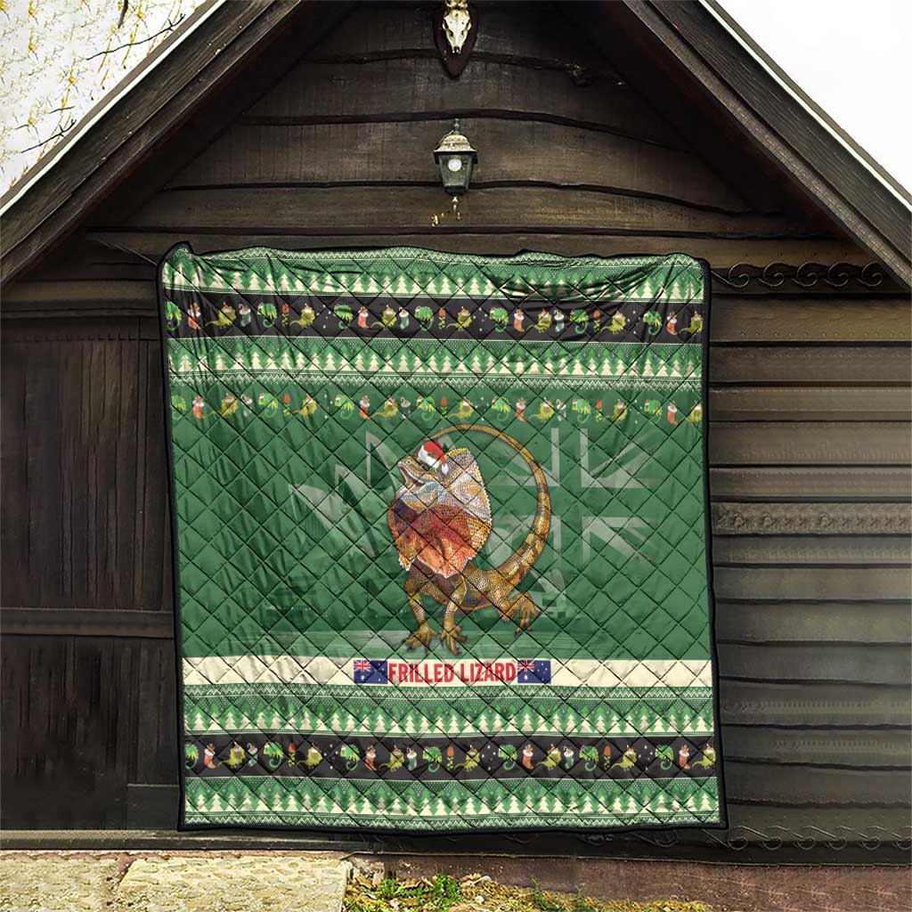 Aussie Frilled Lizard Quilt Merry Christmas