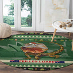 Aussie Frilled Lizard Round Carpet Merry Christmas