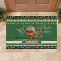 Aussie Frilled Lizard Rubber Doormat Merry Christmas