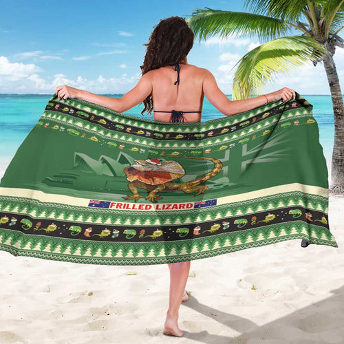 Aussie Frilled Lizard Sarong Merry Christmas