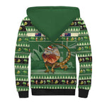 Aussie Frilled Lizard Sherpa Hoodie Merry Christmas