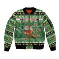 Aussie Frilled Lizard Sleeve Zip Bomber Jacket Merry Christmas