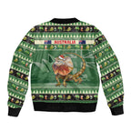 Aussie Frilled Lizard Sleeve Zip Bomber Jacket Merry Christmas