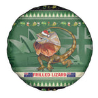 Aussie Frilled Lizard Spare Tire Cover Merry Christmas