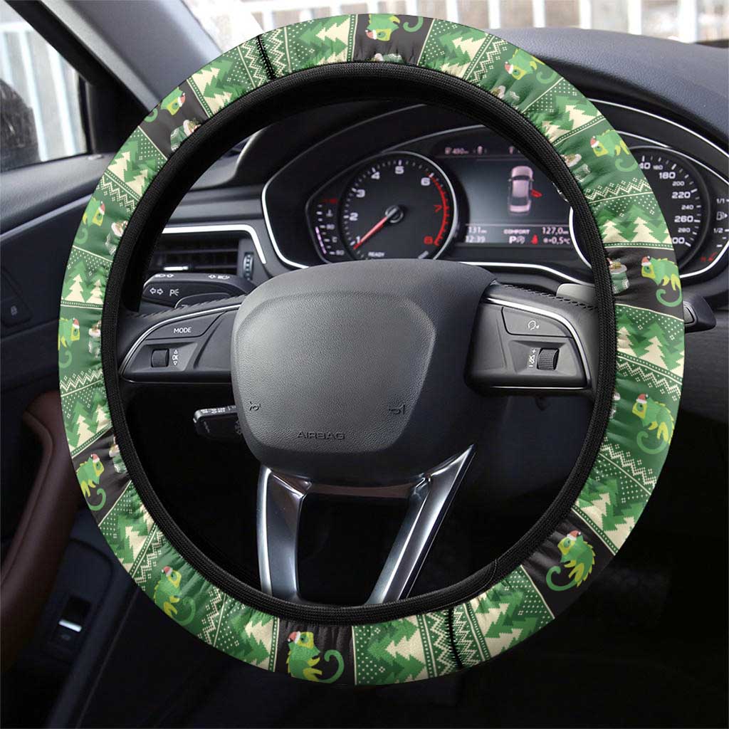 Aussie Frilled Lizard Steering Wheel Cover Merry Christmas