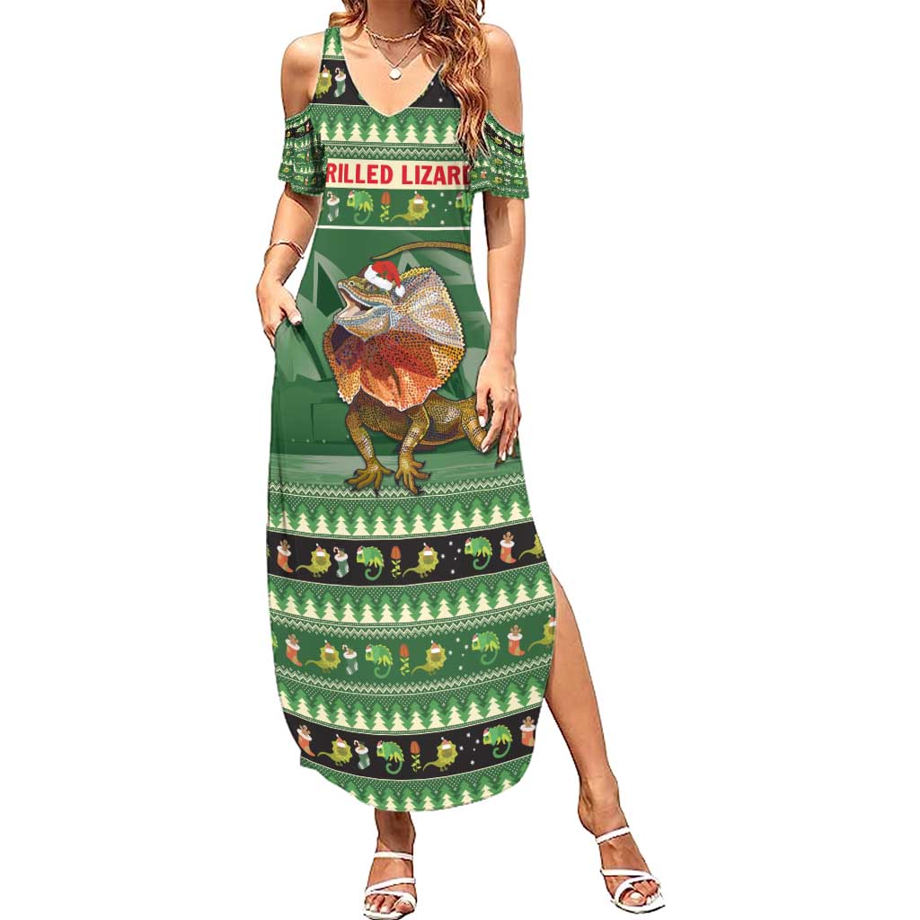 Aussie Frilled Lizard Summer Maxi Dress Merry Christmas