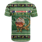 Aussie Frilled Lizard T Shirt Merry Christmas