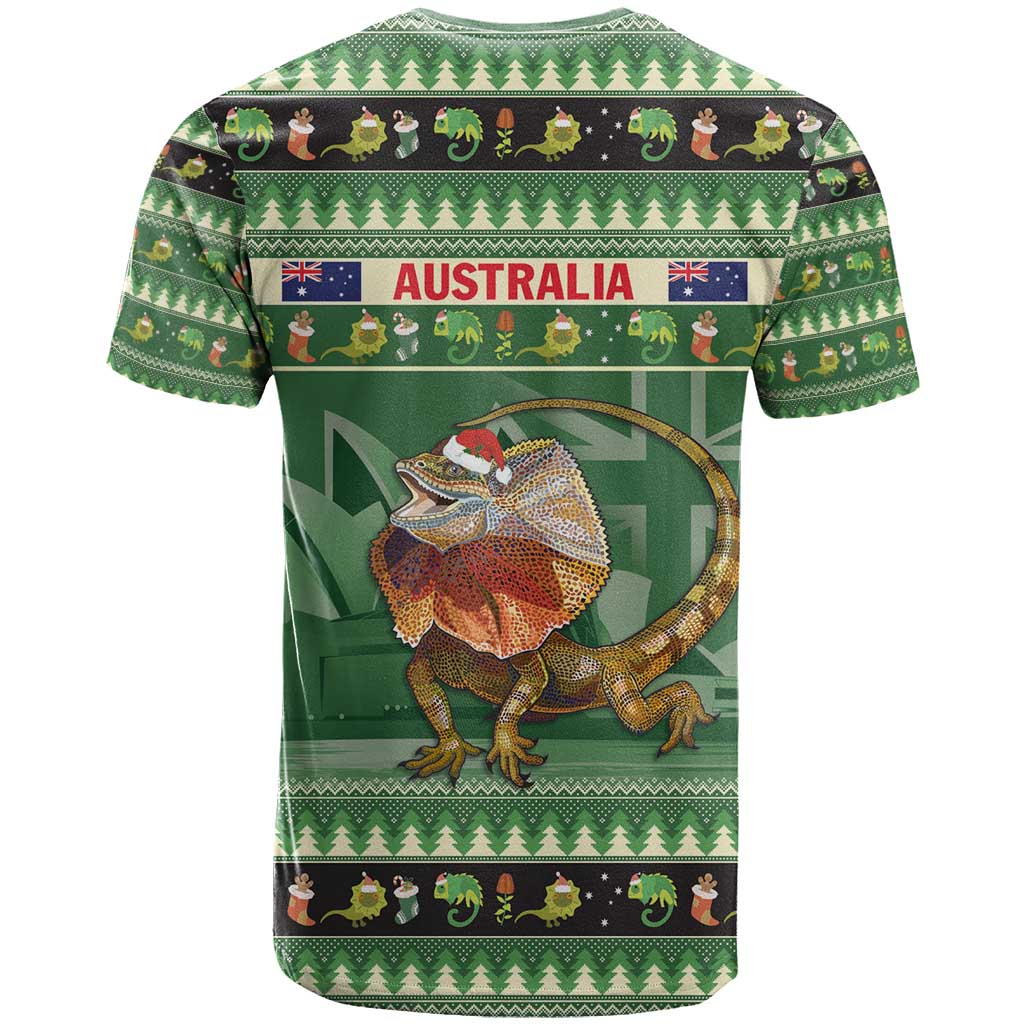 Aussie Frilled Lizard T Shirt Merry Christmas