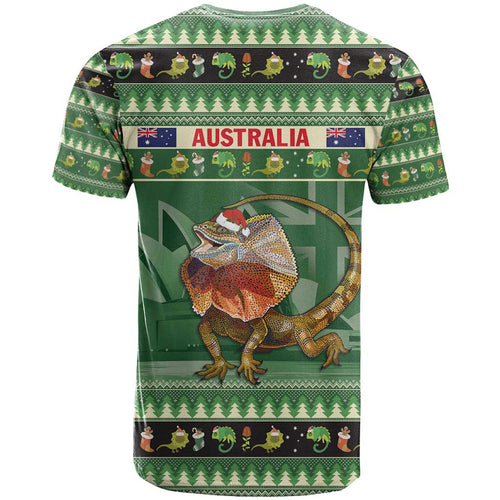 Aussie Frilled Lizard T Shirt Merry Christmas
