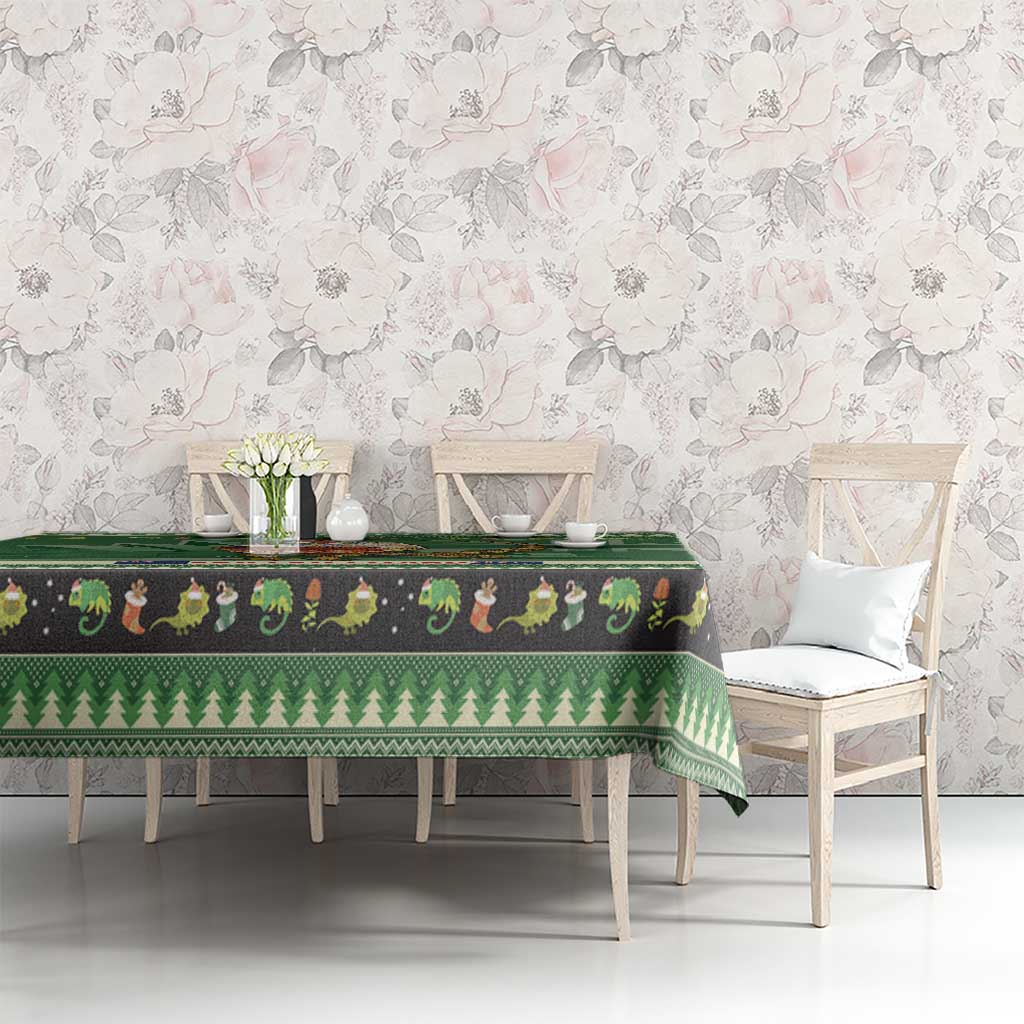 Aussie Frilled Lizard Tablecloth Merry Christmas