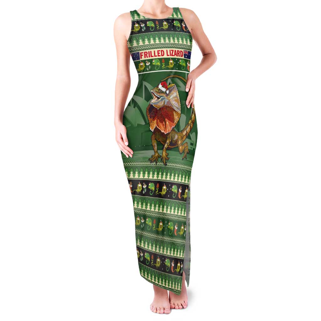 Aussie Frilled Lizard Tank Maxi Dress Merry Christmas
