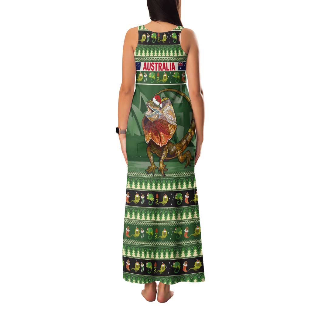 Aussie Frilled Lizard Tank Maxi Dress Merry Christmas