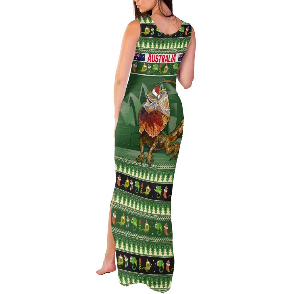 Aussie Frilled Lizard Tank Maxi Dress Merry Christmas