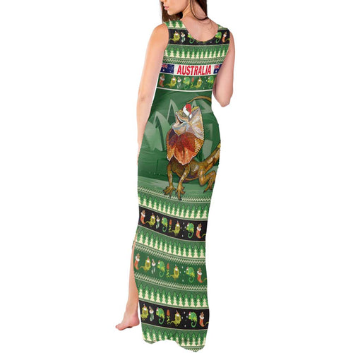 Aussie Frilled Lizard Tank Maxi Dress Merry Christmas