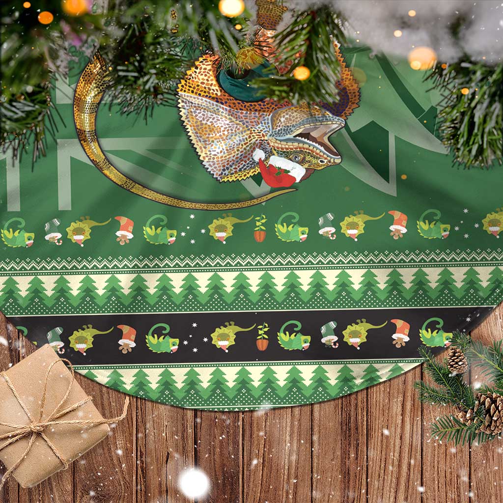 Aussie Frilled Lizard Tree Skirt Merry Christmas