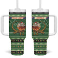 Aussie Frilled Lizard Tumbler With Handle Merry Christmas