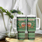 Aussie Frilled Lizard Tumbler With Handle Merry Christmas
