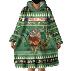 Aussie Frilled Lizard Wearable Blanket Hoodie Merry Christmas