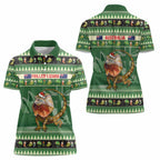 Aussie Frilled Lizard Women Polo Shirt Merry Christmas