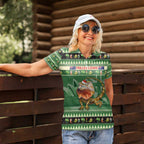 Aussie Frilled Lizard Women Polo Shirt Merry Christmas