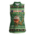 Aussie Frilled Lizard Women Sleeveless Polo Shirt Merry Christmas