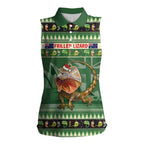 Aussie Frilled Lizard Women Sleeveless Polo Shirt Merry Christmas