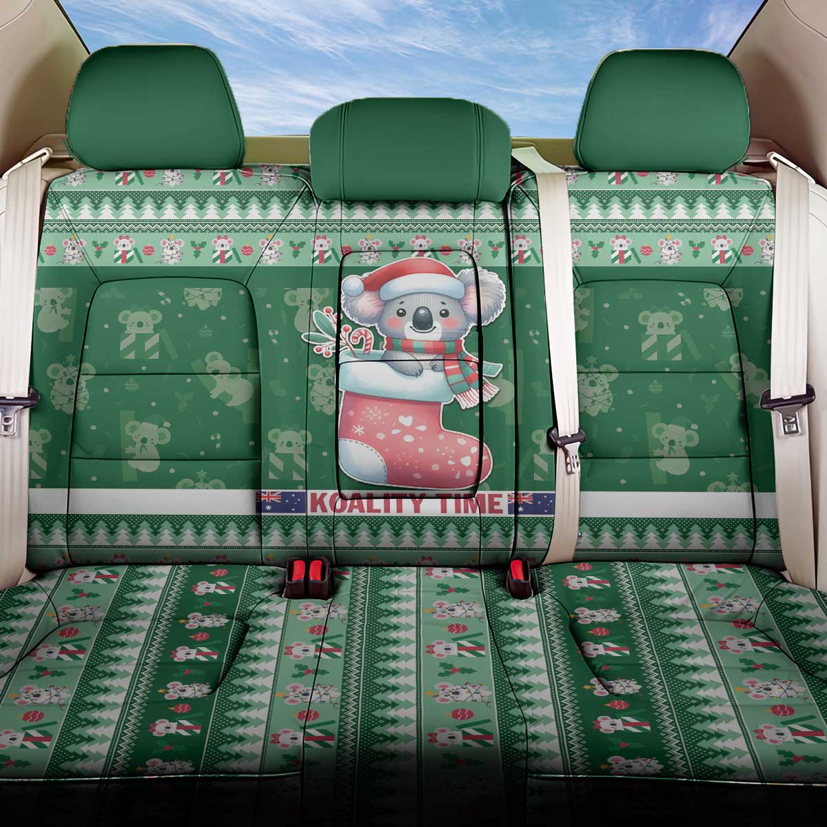 Aussie Koala Back Car Seat Cover Merry Christmas