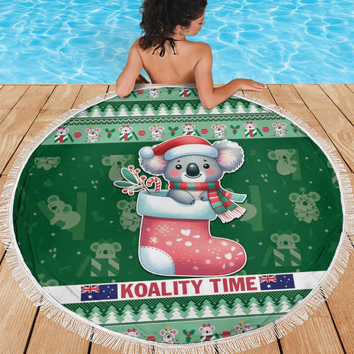 Aussie Koala Beach Blanket Merry Christmas