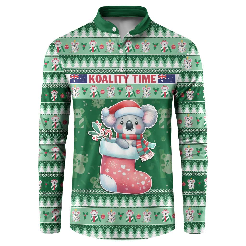 Aussie Koala Button Sweatshirt Merry Christmas