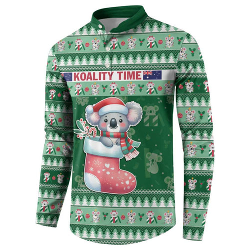 Aussie Koala Button Sweatshirt Merry Christmas