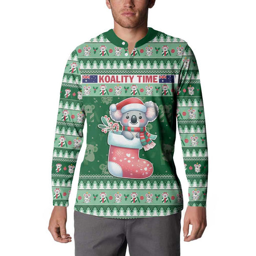 Aussie Koala Button Sweatshirt Merry Christmas