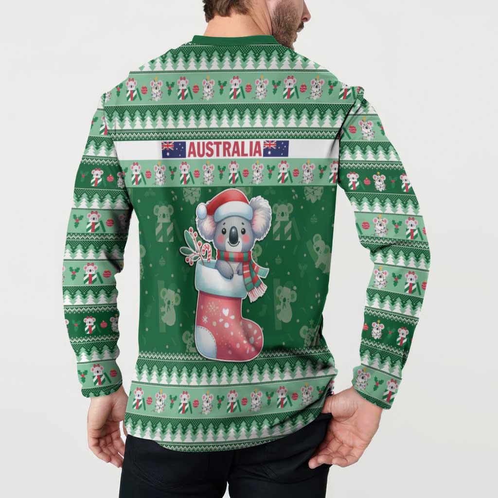 Aussie Koala Button Sweatshirt Merry Christmas