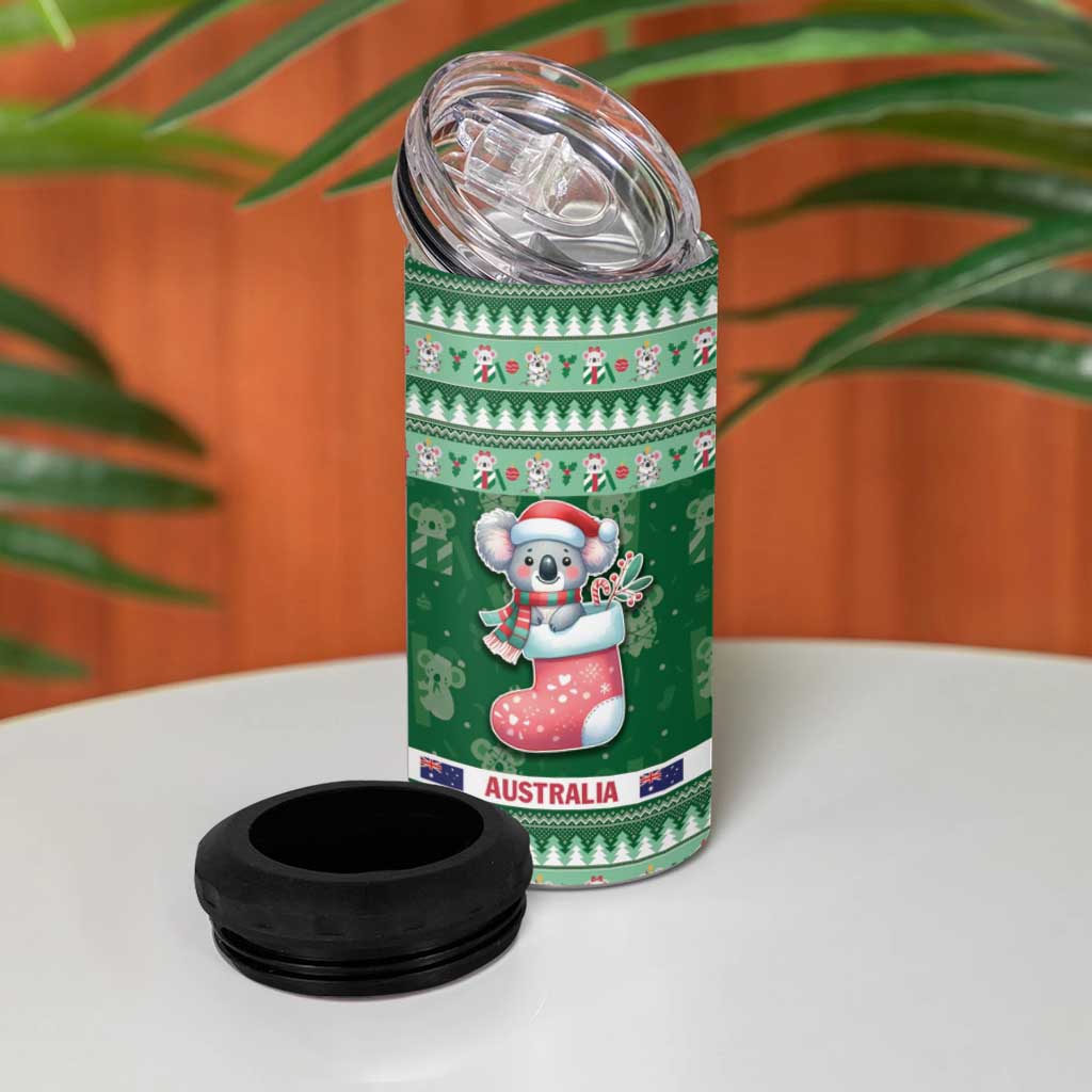 Aussie Koala 4 in 1 Can Cooler Tumbler Merry Christmas