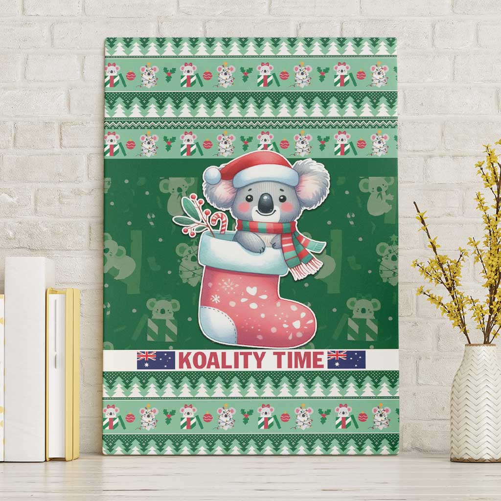 Aussie Koala Canvas Wall Art Merry Christmas