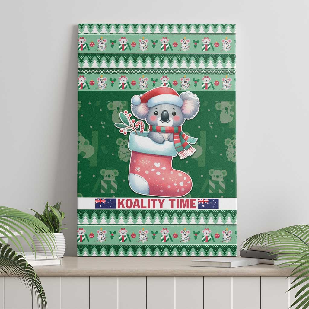 Aussie Koala Canvas Wall Art Merry Christmas
