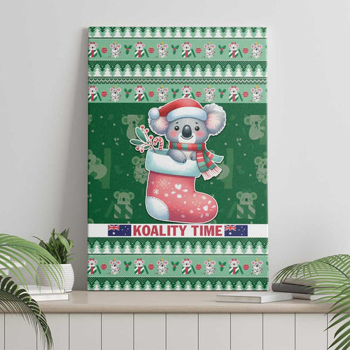Aussie Koala Canvas Wall Art Merry Christmas