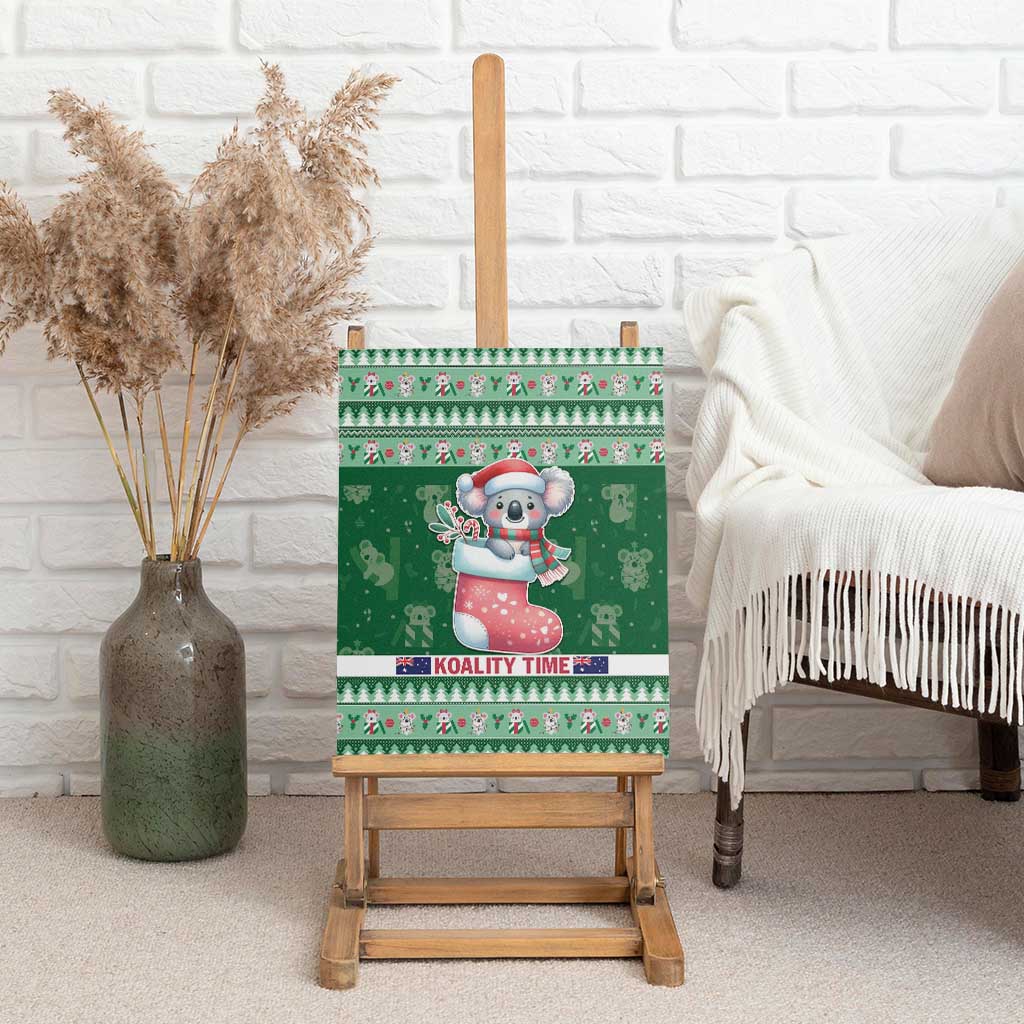 Aussie Koala Canvas Wall Art Merry Christmas