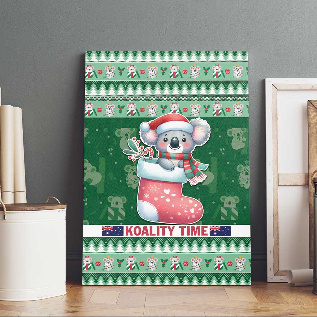 Aussie Koala Canvas Wall Art Merry Christmas