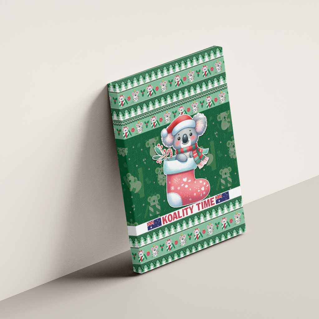 Aussie Koala Canvas Wall Art Merry Christmas