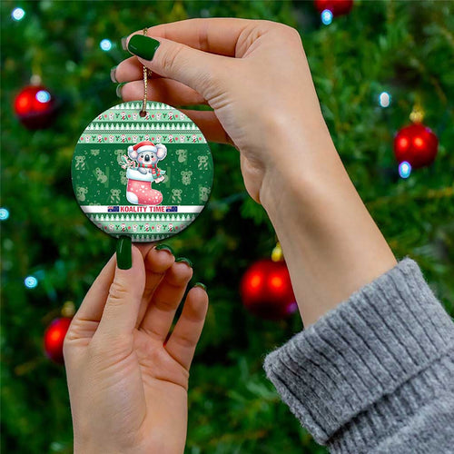 Aussie Koala Ceramic Ornament Merry Christmas