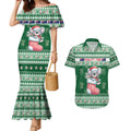 Aussie Koala Couples Matching Mermaid Dress and Hawaiian Shirt Merry Christmas