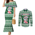 Aussie Koala Couples Matching Mermaid Dress and Long Sleeve Button Shirt Merry Christmas